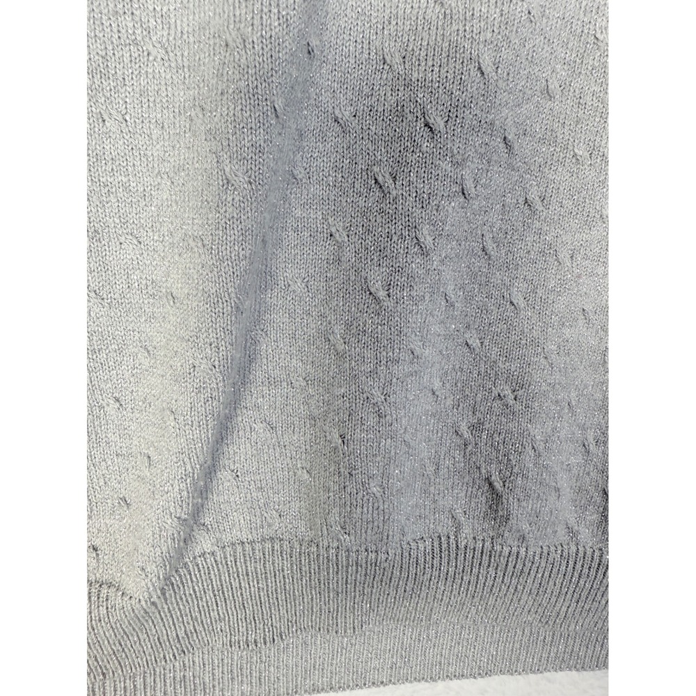 Alfred Dunner Woman Sweater Top Gray Sparkle Knit Short Sleeve Size 2X - Picture 6 of 10